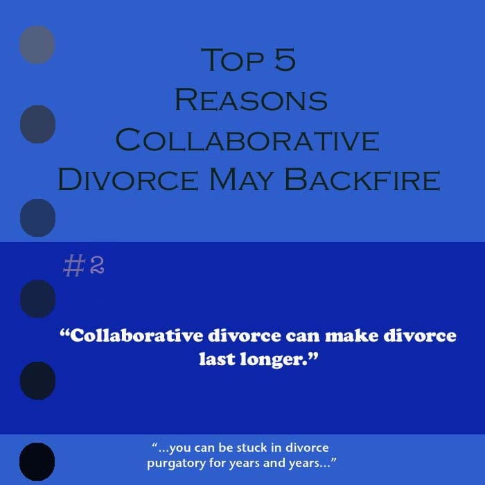 Collaborative divorce may backfire because it make take longer than a traditional divorce