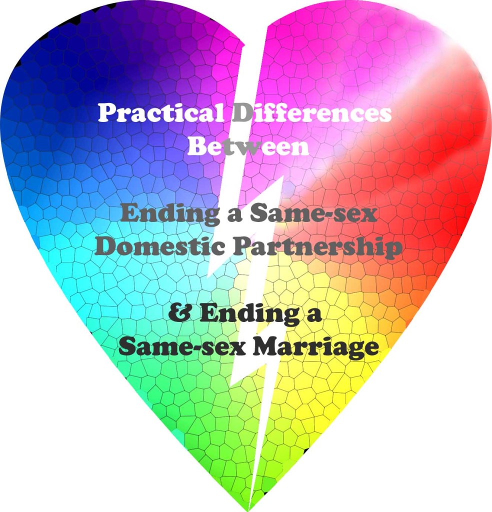 Brasier Law sets out some of the expected differences between ending a same-sex domestic partnership and ending a same-sex marriage