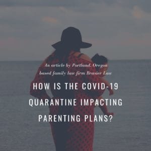 Mother holding child, with title How is the covid-19 quarantine impacting parenting plans
