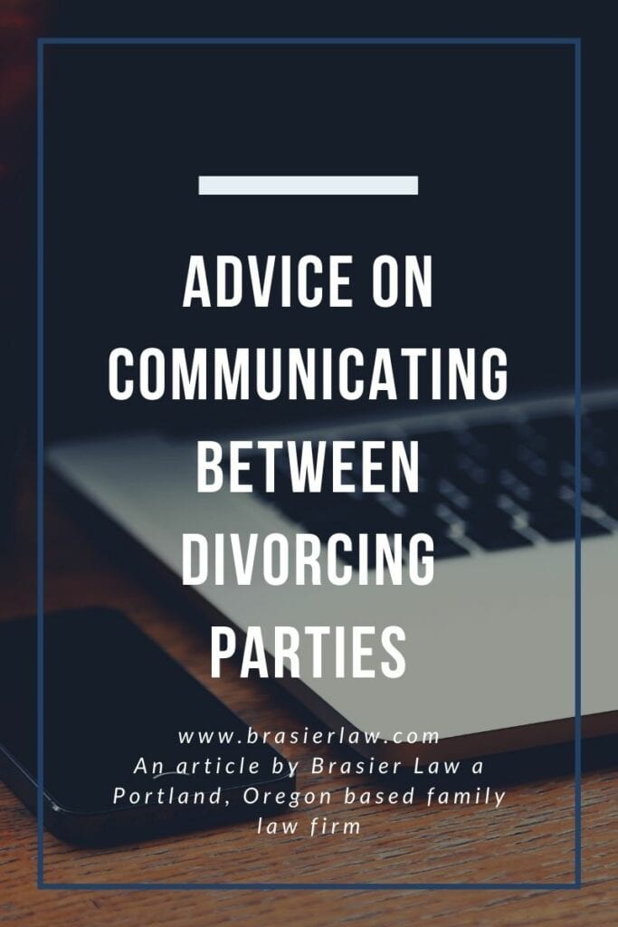 Image with title: Advice on communicating between divorcing parties